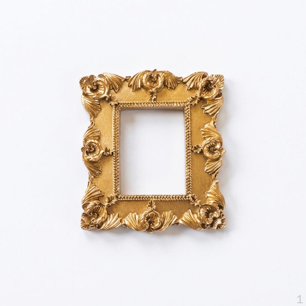 European Resin Embossed Photo Frame, Small Square 10x10 Inner, Craft Carving Display Prop, Rectangle