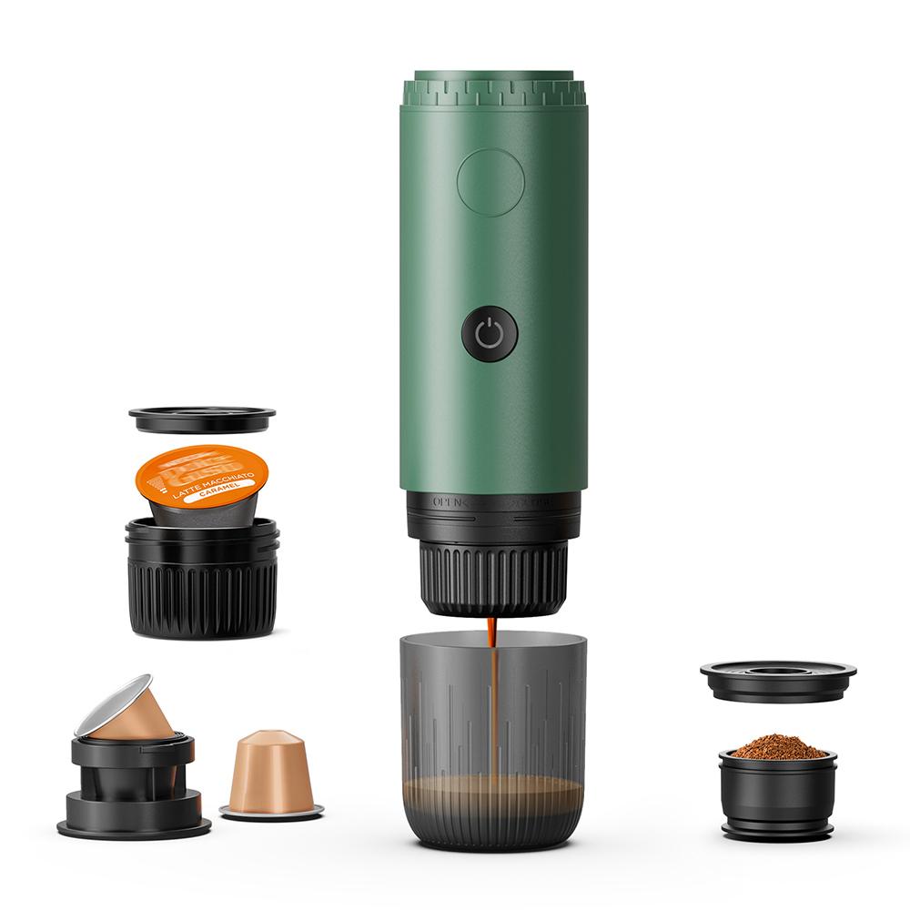 3-in-1 Wireless Electric Portable Espresso Coffee Machine for Car & Home Camping Coffee Maker Capsule Powder Travel Coffee Maker