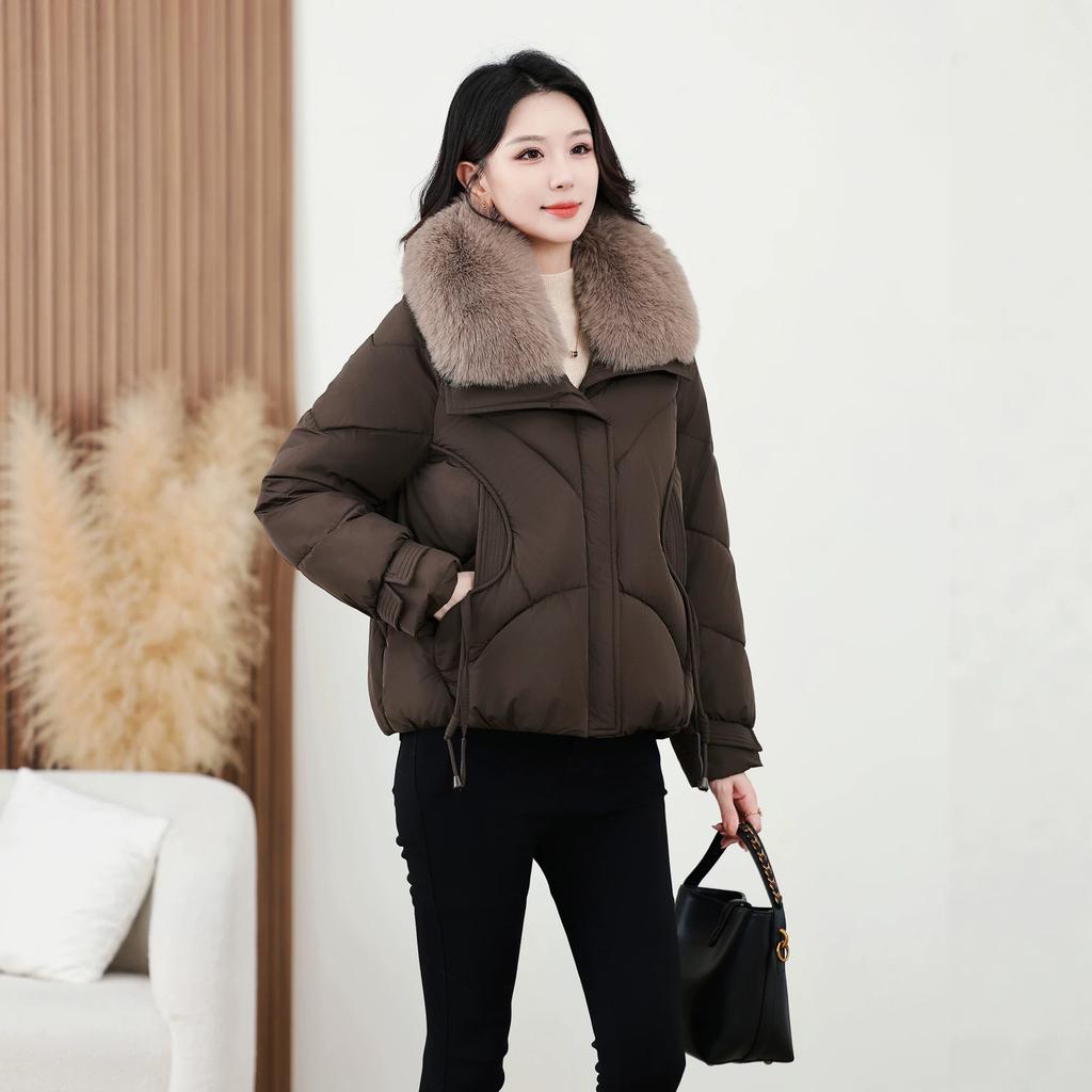 Cotton clothes new fashion women's clothing winter clothes big fur collar cotton clothes big coat autumn and winter new black