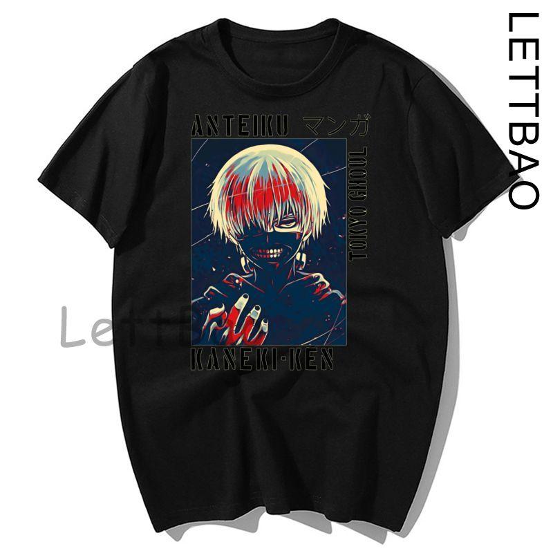 Anime Tokyo Ghoul Japanese Streetwear Kaneki Shirt Men Kawaii Summer Tops Graphic XL