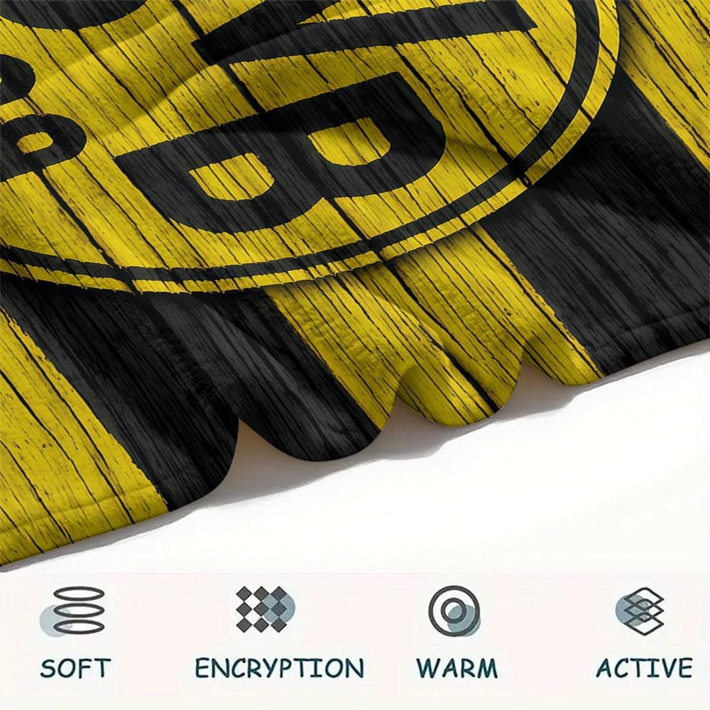 1PC Borussia Patterned Flannel Blanket Suitable For All Seasons for Home Decor Warmth and Comfort Gifts Holiday Present