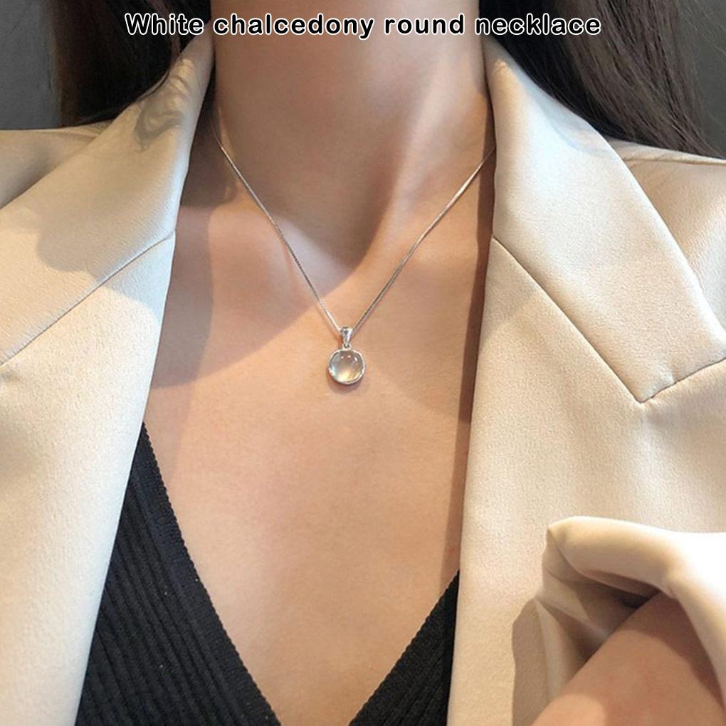 2Pcs Women Geometric Pendant Necklace Steel Chains Neck Decor Ornaments Ladies Jewelry for Dating Party Jewelries