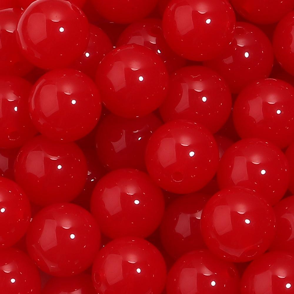 20pcs/lot 16mm Colorful Round Acrylic Beads Jelly Beads Loose Spacer Beads For Jewelry Making DIY Bracelets Necklace Accessories