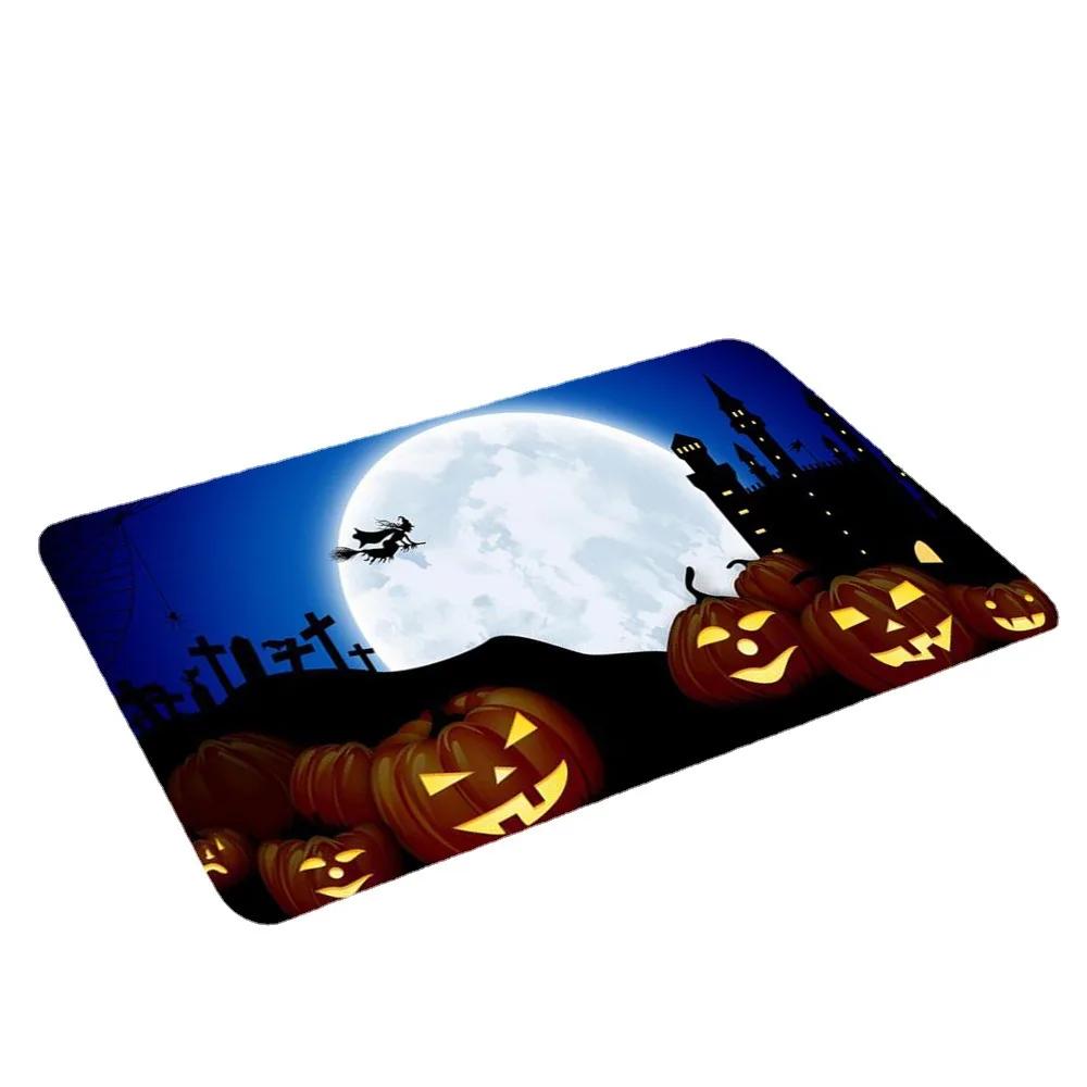 1/2/4PCS Halloween Funny Decoration Door Mat Skull Indoor Entrance Floor Doormat Non Slip Halloween Decor Rubber Welcome Mats