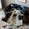 Alternative Gothic Spooky Goat Face Art Soft Warm Plush Blanket Dormitory Sofa Living Room Hogar Bedroom Gift Nap Home Flannel