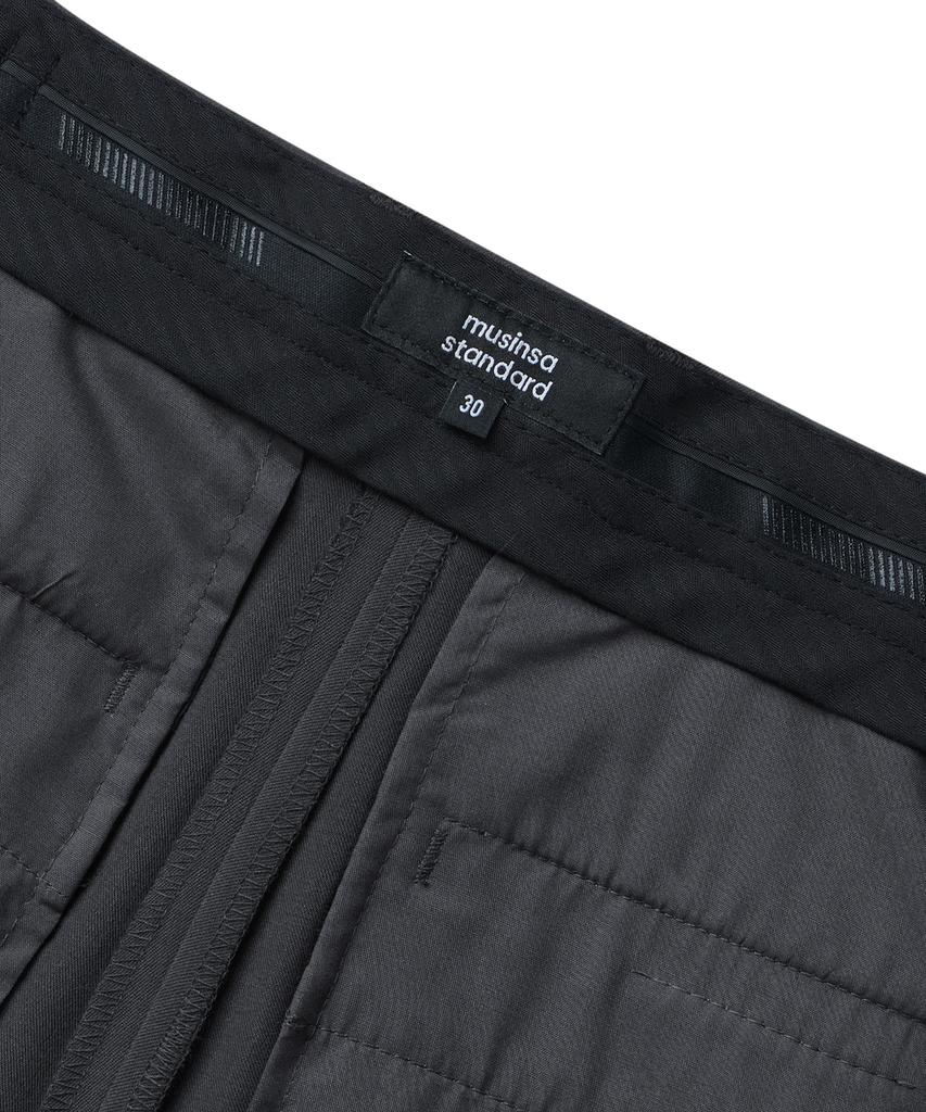Musinsa Standard Reverse One-Pleat Wide Hidden Banding Slacks [Gray]