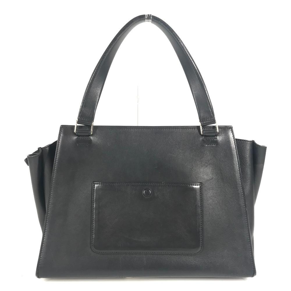 Celine Zweifarbige Kante Handtasche Fransen Quaste Umhängetasche Leder Beige/Marine