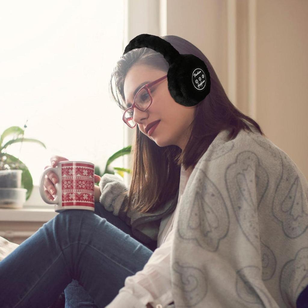 Plush Wireless Headphones, Warm Folding and Portable Computer Fuzzy Headset Women, 5.0 Wireless Earpiece for Autumn and Winter Sport Running