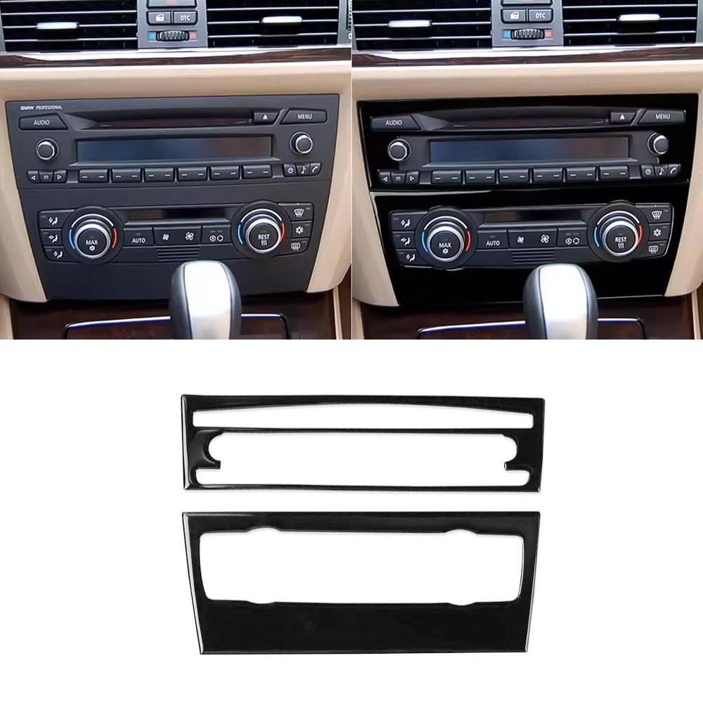 For BMW 3 Series E90 E92 E93 2005-2012 Car Interior Accessories Center Control Air Conditioner CD Control Panel Frame Trim Black