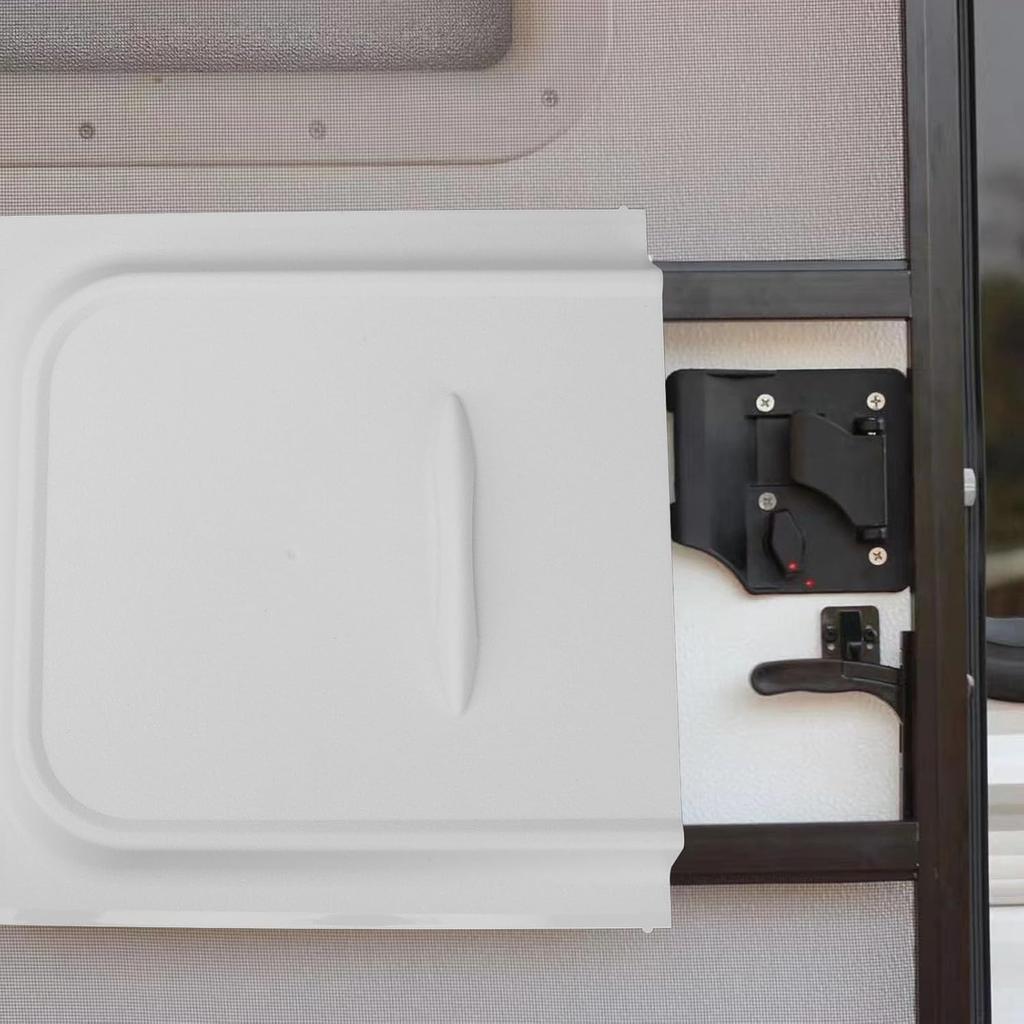 Aramox White RV Screen Door Slider, Prevents Debris, Great Ventilation, Easy Install, Fashionable Design, 12x12 inch Panel, Fits RV Trailer Motor