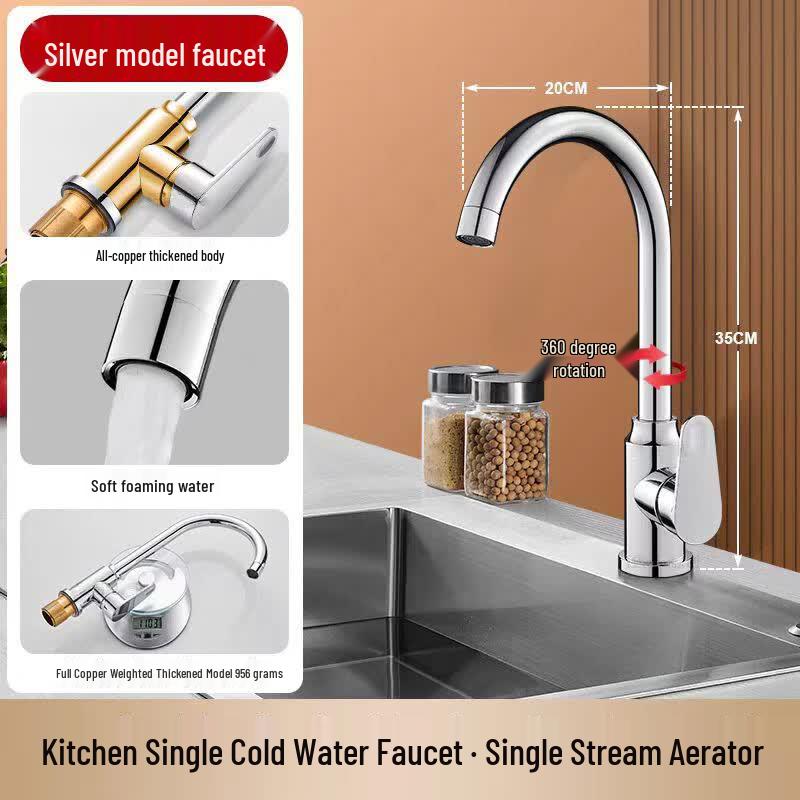 Oein All-Copper Single Cold Kitchen Faucet