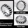 Stainless Steel 8.5mm Wide Snake Bone Rings for Man Woman Size 7-14 Black Vintage Retro Style Gothic Punk Unisex Jewelry Gift
