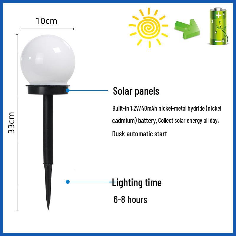 Waterproof Round Bubble Lawn Light - Chinese Style Garden & Villa Outdoor Lighting