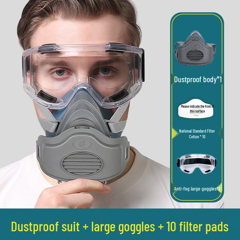 Longchan Industrial Dust Mask & Anti-Fog Face Shield Kit