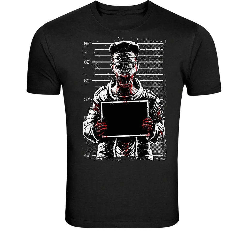 Zombie Mugshot Prisoner T-Shirt - Horror Undead Mugshot Graphic