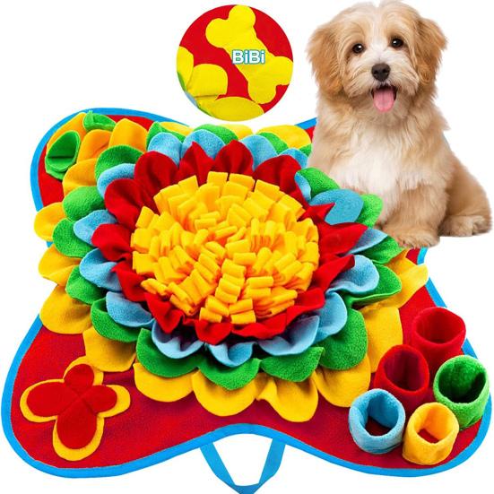 Pet Sniffing Pad Soft Tear Resistant Dog Snuffle Mat with Sound Pet Foraging Mat Treat Dispenser Pet Supply