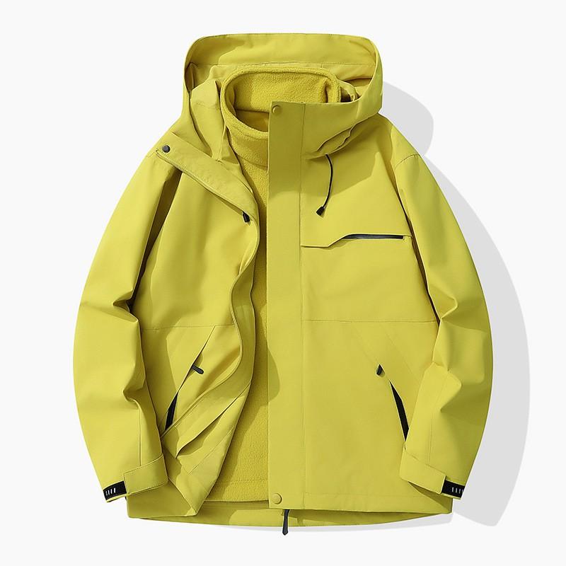 Men Women 3-in-1 Waterproof Windproof Hiking Jacket With Removable Inner Layer Outdoor Shell Coat