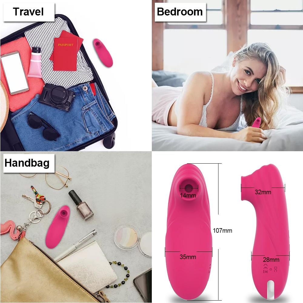 POMFW Kraftig klitsuger Vakuumvibrator Klitoris suger brystvorten suger tungen Vibrerer oral slikking sexleketøy for voksne kvinner