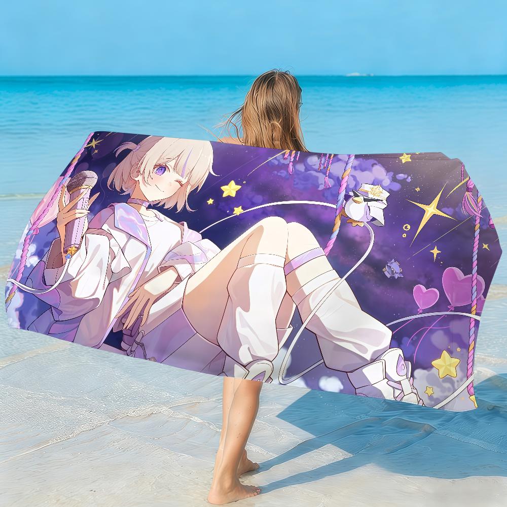 VTuber Todoroki H-Hajime Singer Towel Soft Lightweight Anti-Sand Large Beach Towel Quick-Drying Bath Sports Family
