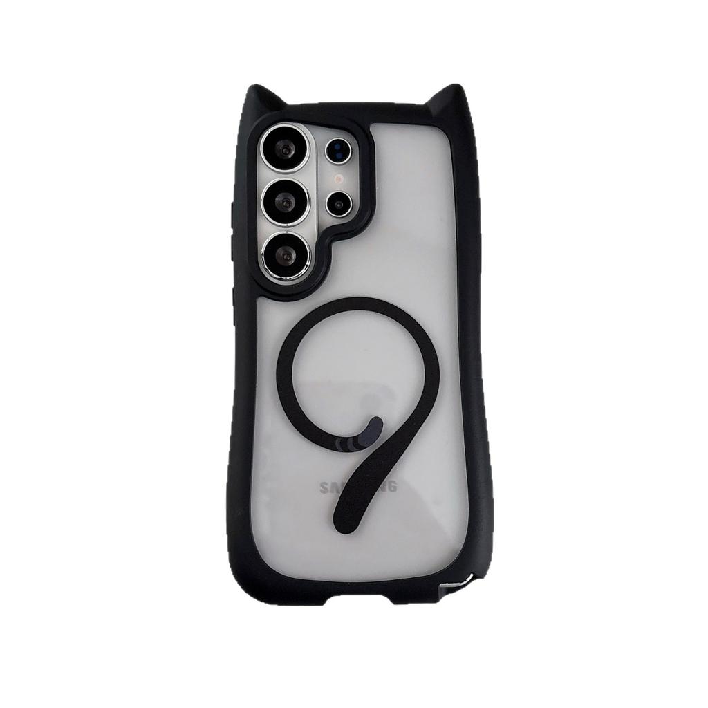 Foreign Trade Cat Ear Magnetic Mobile Phone Case for Samsung S26ULTRA Cat Ear Acrylic S26/S24