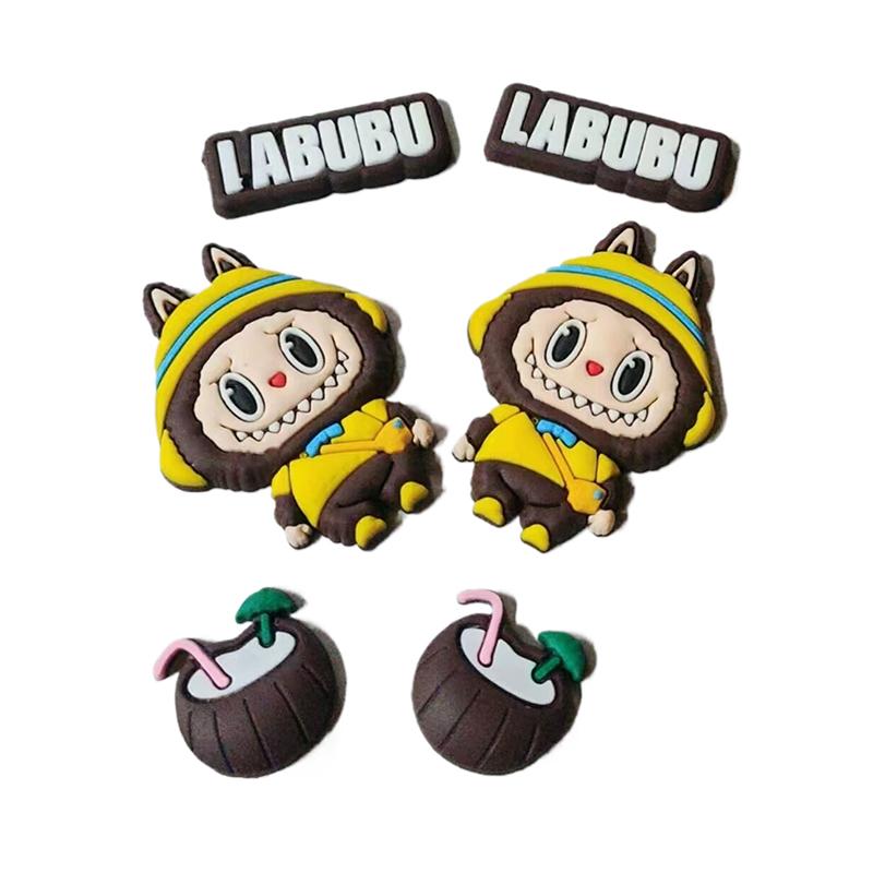 Labubu Charms Tøfler Dekorative DIY-tilbehør Sko Blomst Sandaler Ornamenter Skodekorasjon Skospenne