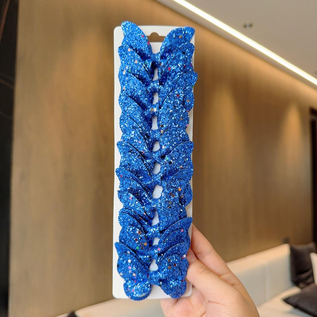 10Pcs/Set New Fashion Solid Butterfly Hairpin Accessories Lovely Girls Hairpins Children Headwear Hairgrip Sequins Hair Clips