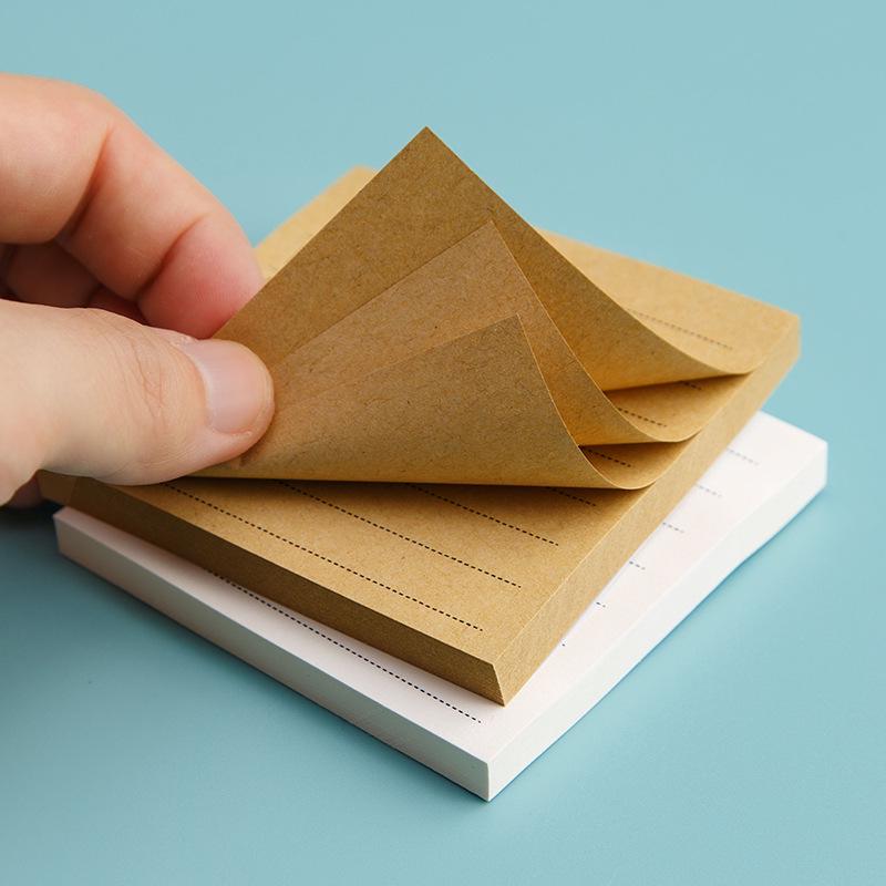 Kraft Paper Tearable Memo Pad - Reusable Grid Student Sticky Notes
