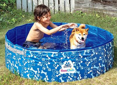JILONG Folding Pool for Pets, 120 X 120 X 30 Cm with Drain Plug, JL-685436 BL, Medium Size