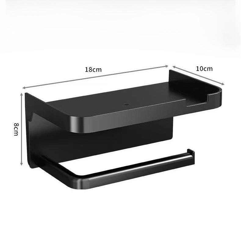 Toilet Paper Holder with Storage Shelf Strong Load-bearing Simple Installation Self-Adhesive Roll Paper