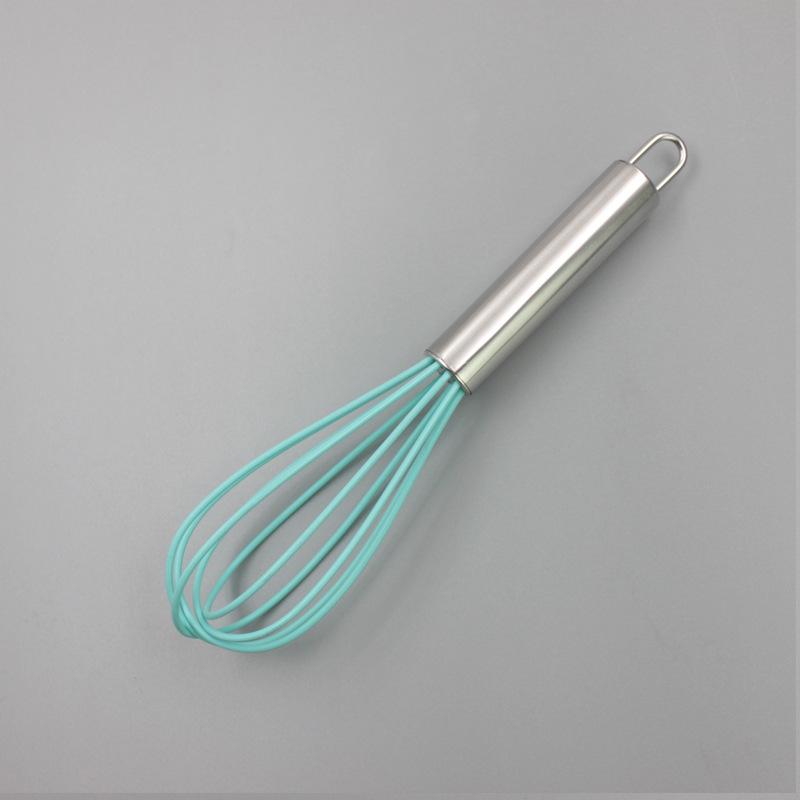 Stainless Steel Silicone Whisk - Handheld Cake Cream Beater Mixer Tool