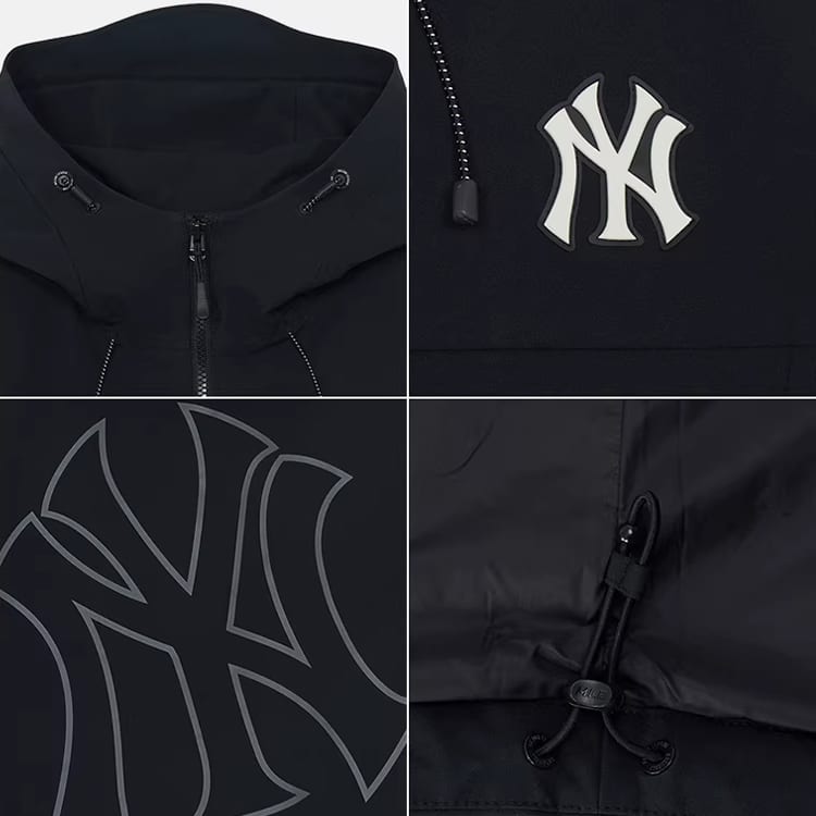 MLB New York Yankees Basic Collection SS26 Windproof Jacket Unisex 3AWJB0361-50BKS