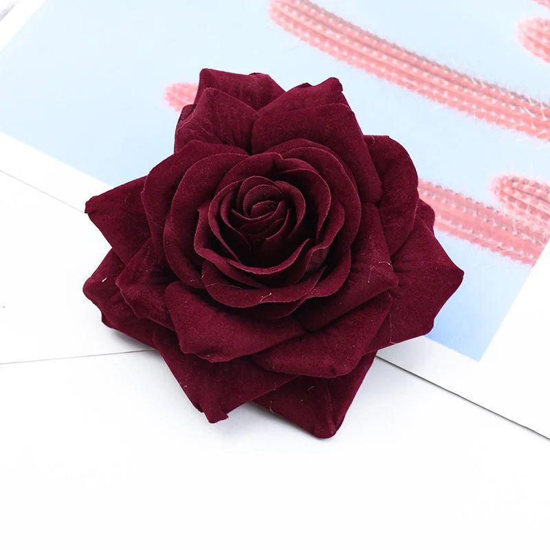 10CM Big Rose Artificial Flower Outdoor Garden Home vase table Decoration Wreaths Wedding arch bridal bouquet DIY Accessories