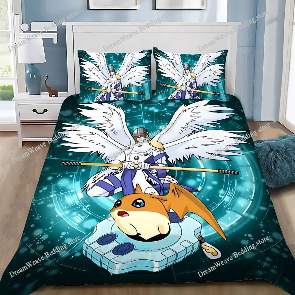 Neues Digimon Bettwäscheset Einzelbett Twin Full Queen King Size Bettwäscheset Erwachsener Kind Schlafzimmer Bettbezug-Sets 3D-Druck Anime Bettlaken-Set