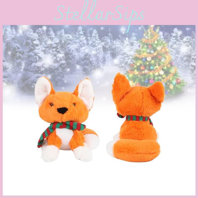 Christmas Fox Scarf Plush Toy Girl Children Birthday Holiday Gift Decorated Doll