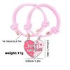 2Pcs Heart-shaped Stitching Bracelet Magnet Pendant BFF Friendship Handmade Weaved Jewelry Birthday Gifts for Kids Women 2026