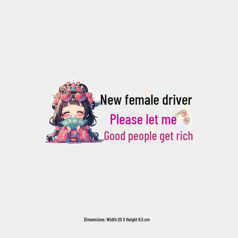 New Female Driver Warning: Please Let Me Pass – Creative Car Sticker for Rear Window
