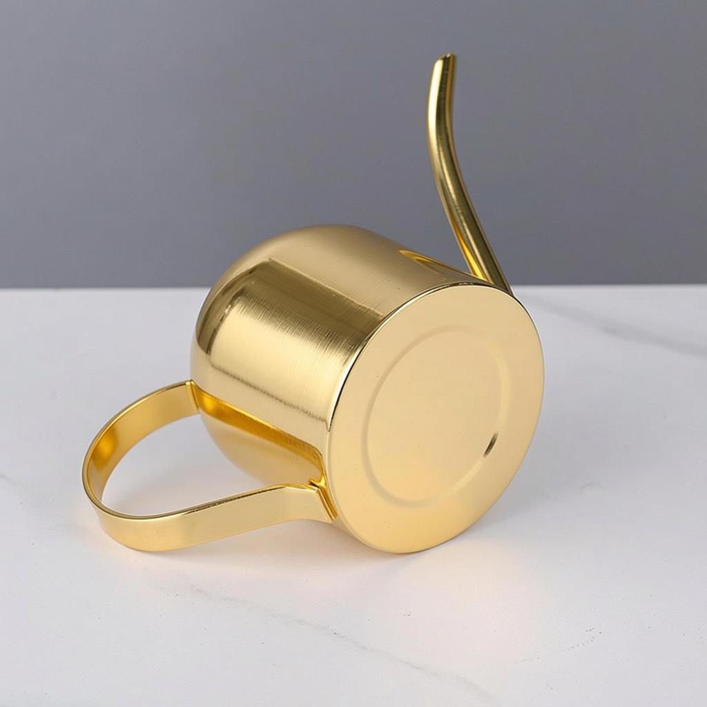 Rose Gold Stainless Steel Watering Can with Spout, Retro Style, 1000ML for Succulents and Green Plants