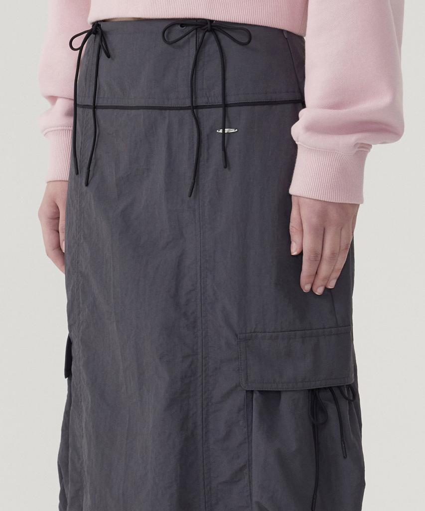 Covernat Woman String Cargo Skirt Charcoal