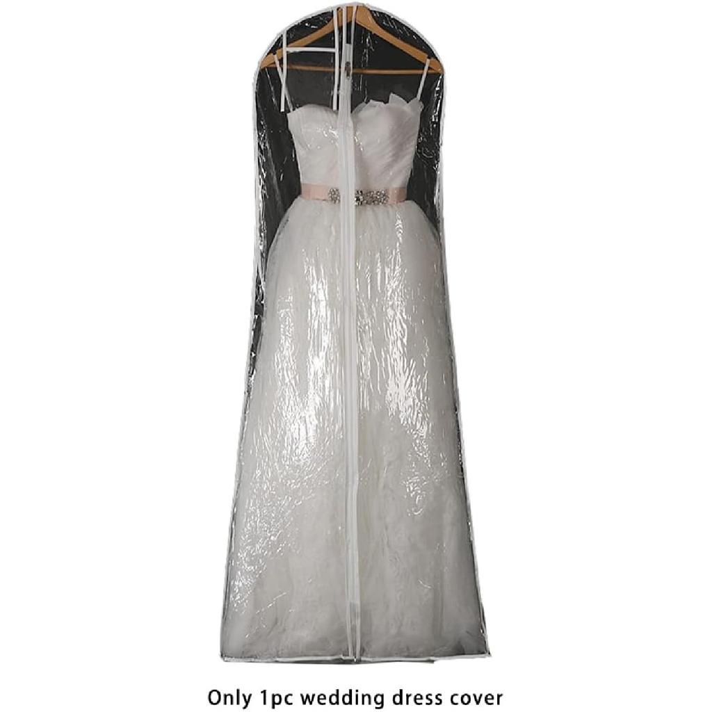 Xiaokeis Dress Garment Bag, Dirt-Proof Suit Protector Cover Bag with Zipper for Long Dresses, Wedding Dress Garment Bag, Clear Garment Bags for Long