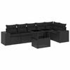 VidaXL Garden Lounge Set 7 Pcs with Cushions Black Wicker 3269175