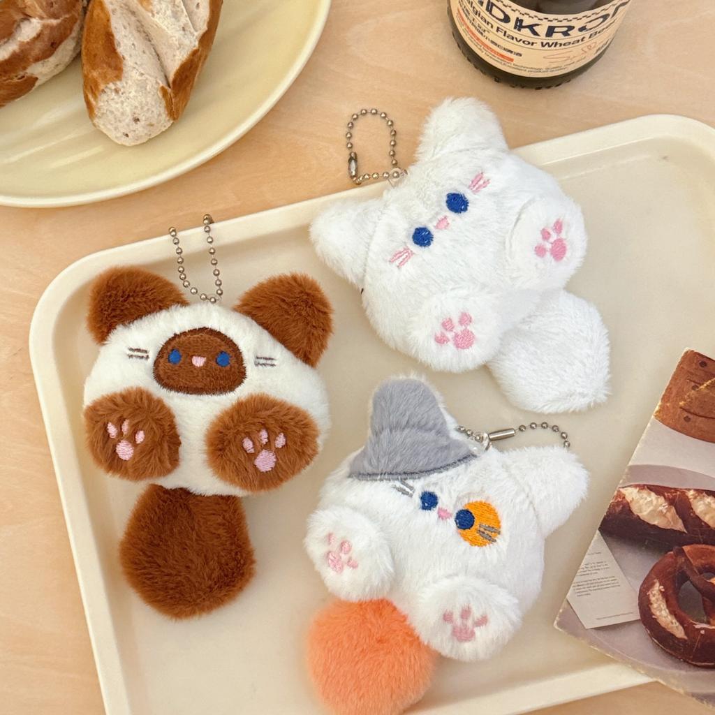 Cute Plush Kitten Doll Pendant Girl Backpack Doll Pendant Couple Bag Keychain Decoration Small Gift