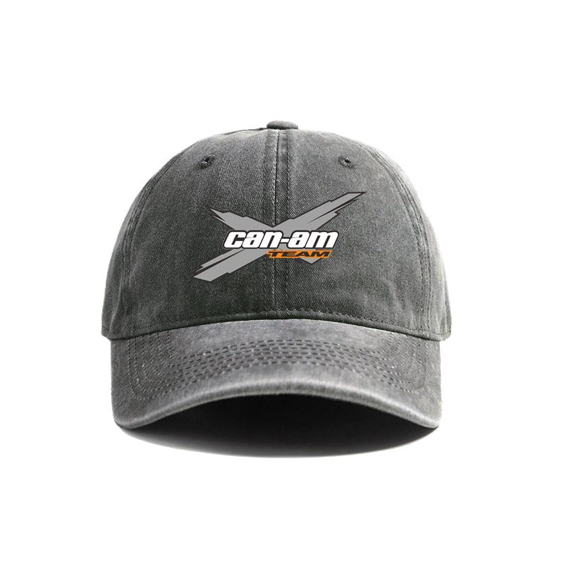 Can Am Team Baseball Cap Distressed Hats Cap Unisex Retro Outdoor Summer Adjustable Can Am Logo BRP Hat