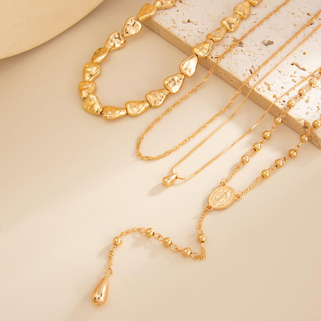 Nieregularny koralik CCB Wielowarstwowy naszyjnik dla kobiet Prosty design Y-kształtny choker łańcuszek Modna biżuteria Prezent