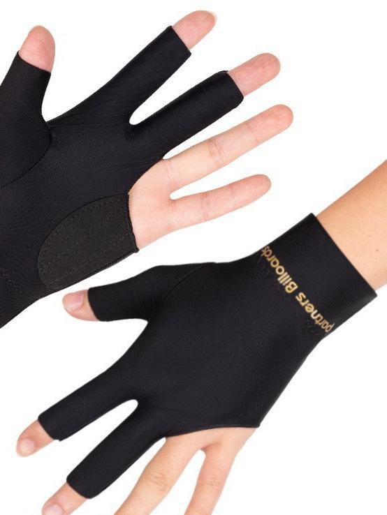 High Elastic Three-Finger Billiard Glove with Logo Print E18