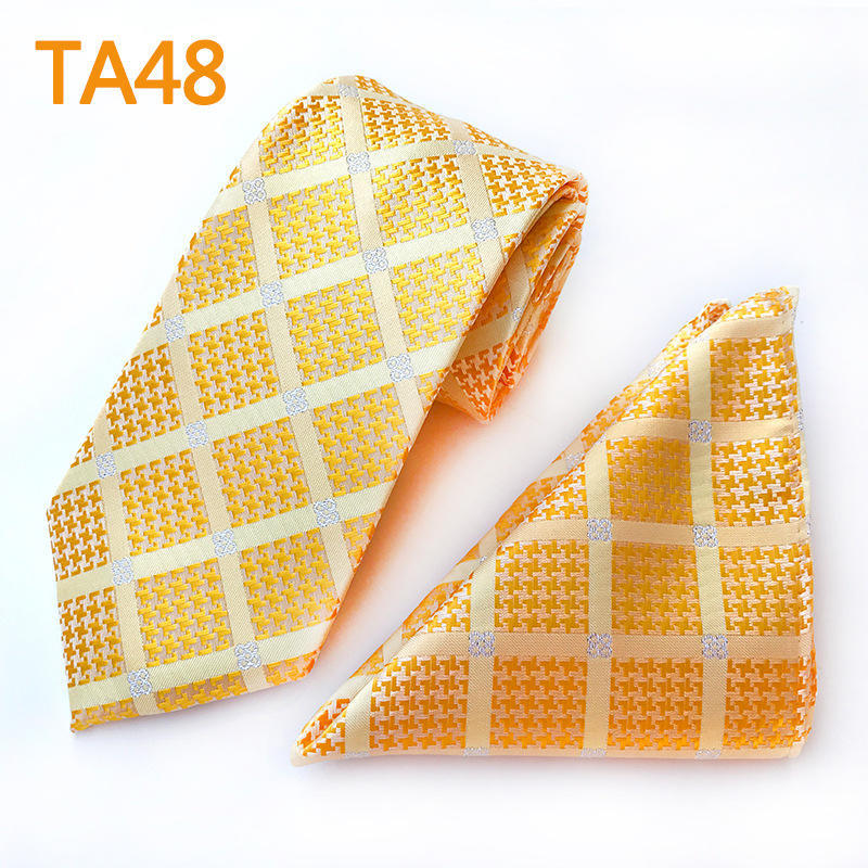 Polyester Large Waist Men'S Tie Men'S Pocket Towel Two-Piece Set
