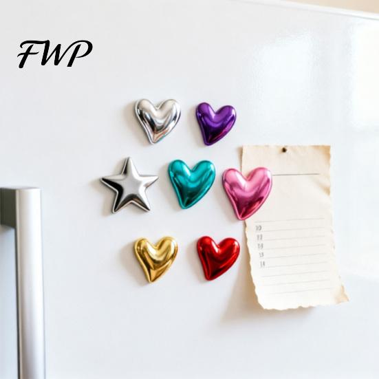 Kitchen Fridge Magnet 10Pcs Vintage Love Heart Refrigerator Star Shape Decorative Design Memo Notes Photo Holder for Home Office Decoration