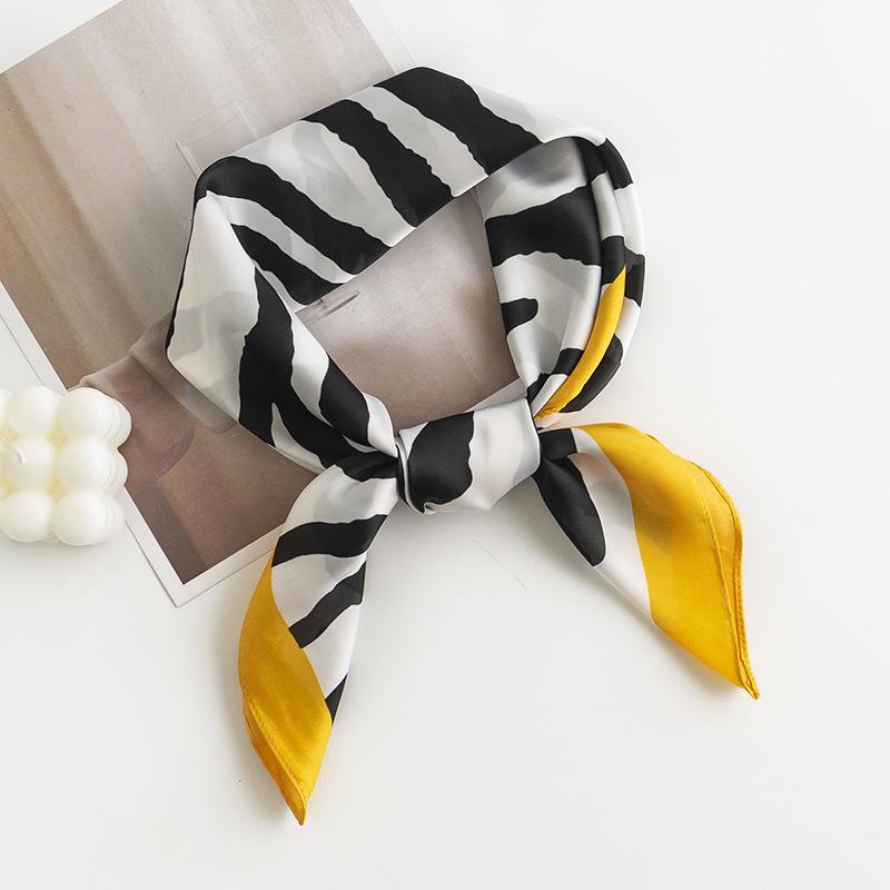 

Шарф квадратный Four Seasons Countryside Fragrant Small Square, свежий шарф в деловом стиле, натуральный, милый, напечатанный, искусственный шелковый шарф 70*70cm