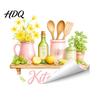 Carta da Parati Oil Proof Acquerello Adesivi da Cucina Pianta Verde Limone Teiera Decalcomanie Autoadesive Decorazione Stile Nordico Impermeabile Adesivi per Fornelli