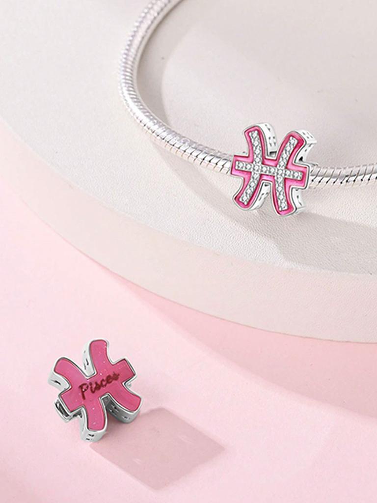 Charm Bead Components Plata Pink symbol Bead Components Charm Bead Component Copper Metal Plated Compatible With Charm Bead Components Copper Metal