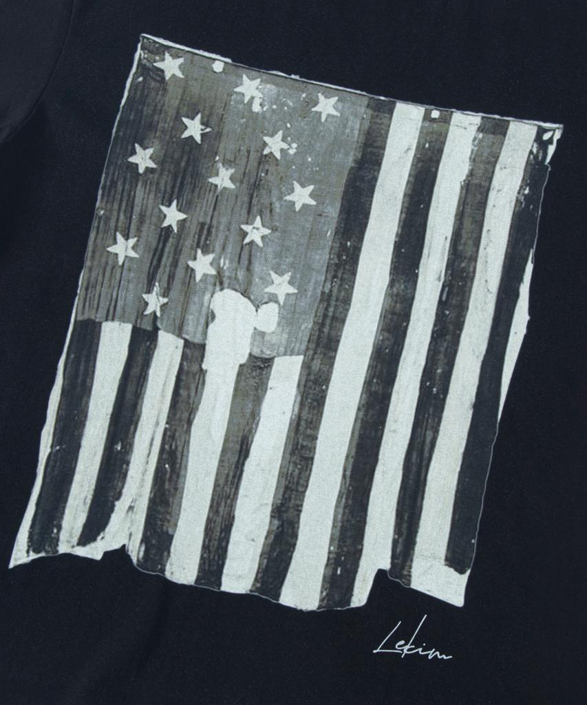 Lekim Vintage Flag T-Shirt (Black)